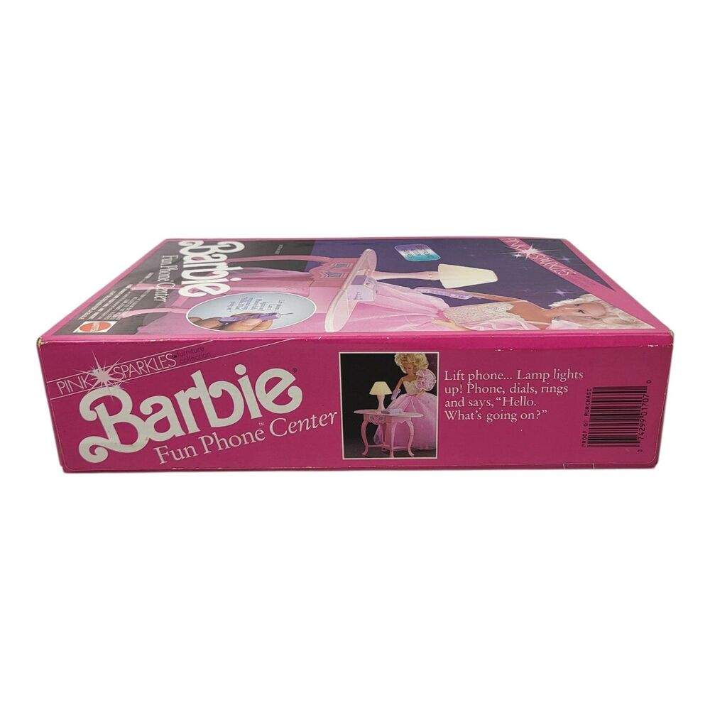1990 Mattel Barbie Pink Sparkles Fun Phone Center #1707 Open Box